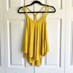 Free People Yellow Strappy Fit V-Neck Relaxed Tank Top Women's Size X-Small XS